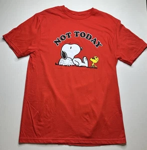 Camiseta Peanuts Snoopy & Woodstock "Not Today" para hombre o unisex M híbrida roja - Imagen 1 de 4