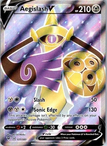 Aegislash V (arte completo) ultra raro SWSH04: voltaje vívido 177/185 casi nuevo - Imagen 1 de 2