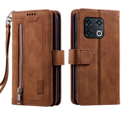 OnePlus 10 Pro Wallet Case,Leather Zipper Magnetic Flip Card For OnePlus 10 Pro - Image 1 of 4