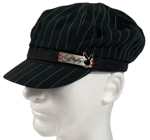 VINTAGE Y2k PLAYBOY PIN STRIPED HAT 2000s - Picture 1 of 9
