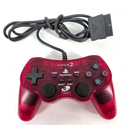 Nyko Platinum Series Viper 2 PlayStation PS2 Wired Red Controller Tested - Image 1 of 3