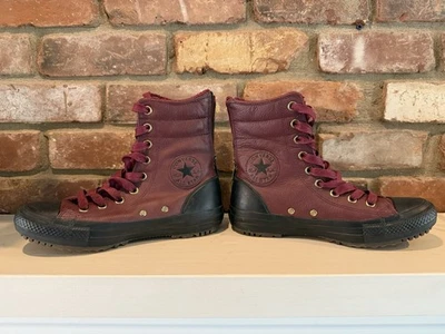 Women's Converse Leather Burgundy Hightop Combat Size 6.5 - Image 1 of 4