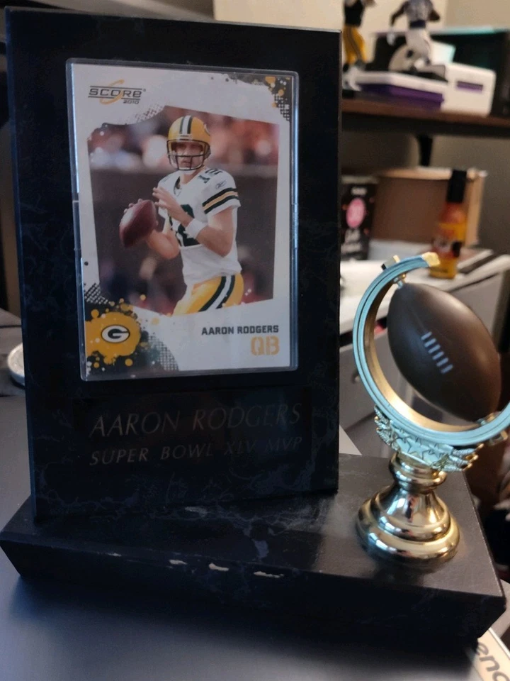 Mini placa con fútbol americano Aaron Rodgers Green Bay Packers Foto 1 de 1