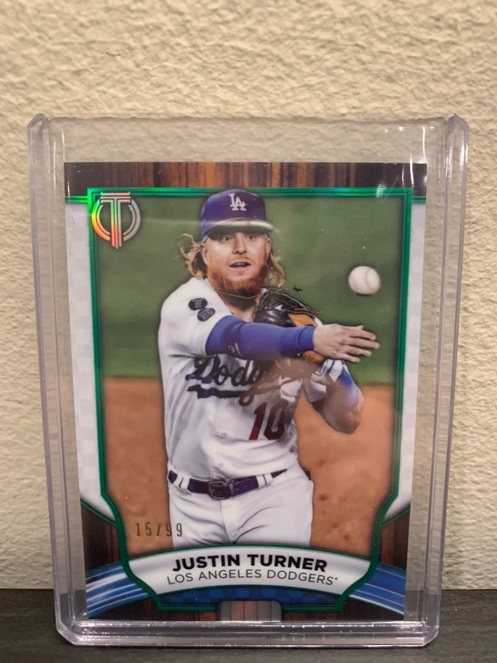 Justin Turner 2022 Topps Tribute Green /99 Los Angeles Dodgers - Image 1 of 2