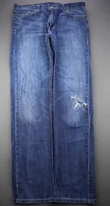 Men's 2018 Levi's 513 Jeans Slim Straight Cotton Distressed Medium Wash Sz 33x32 - Picture 1 of 12