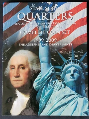 1999-2009 P&D Complete Set 112 State Hood Series Quarters Deluxe Whitman Album - Image 1 of 4