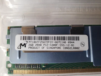 (2) crucial 2RX8 RAM BP1138P.33   2GB 240-PIN 256Mx72 DDR2 PC2-5  200944 MT - Image 1 of 3