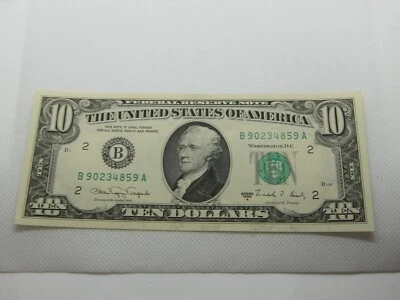 1988A $10 Uncirculated FRN #B90234859 *Sequential Option - Image 1 of 4