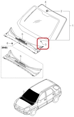 (1) GENUINO KIA 861142F000 TAPÓN - Parabrisas Cristal Foto 1 de 4