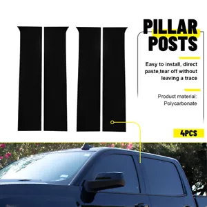 For 2014-2018 Chevy Silverado GMC Sierra Pillar Post Door Trim Cover Kit Black - Foto 1 di 12