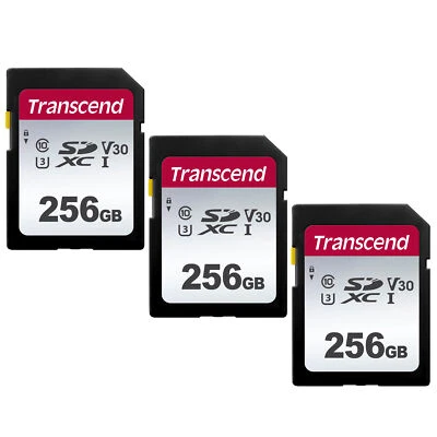 3x Transcend 256GB 300S UHS-I SDXC Memory Card - Image 1 of 3