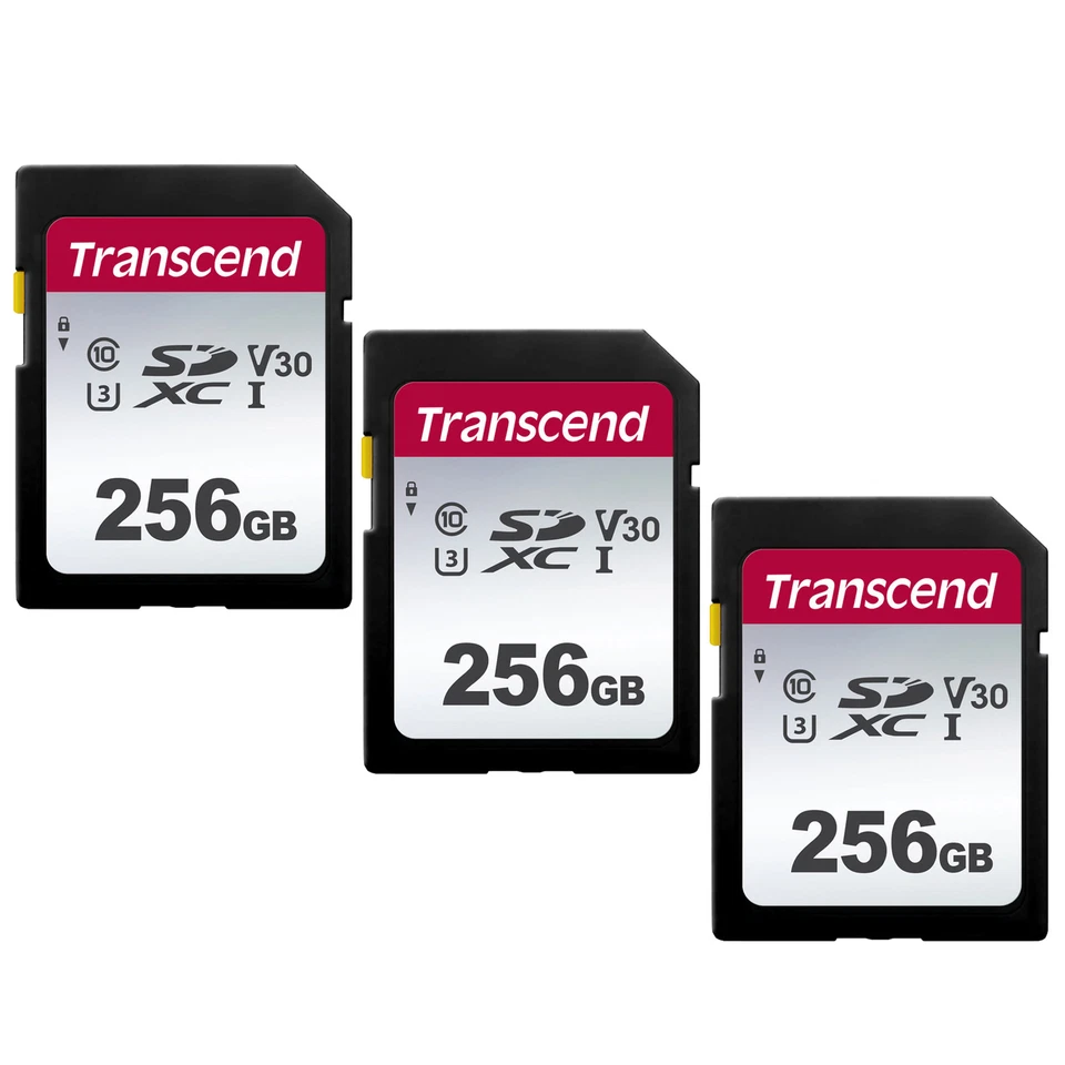 3x Transcend 256GB 300S UHS-I SDXC Memory Card - Image 1 of 3