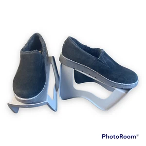 Bobs Skechers Womens Memory Foam Shoes Size 8 Black Faux Suede Fur Lined - Picture 1 of 9