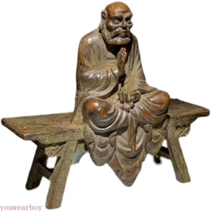 Statua cinese rame ottone Damo Bodhidharma Dharma Buddha artigianato - Foto 1 di 4