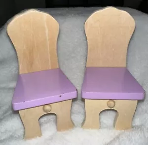 Kidkraft Se Of 2 Chairs Purple Dollhouse Wood Furniture Fashion Doll - Picture 1 of 10