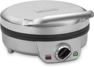 Cuisinart Mini Belgian Waffle Maker, Round Mini Waffle Iron, Silver, WAF-200P1 - Picture 1 of 9