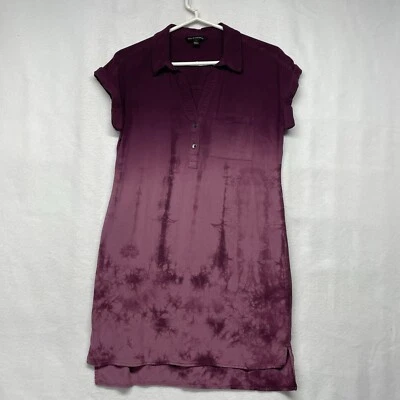 Vestido camisero Rock & Republic para mujer XS púrpura tie-dye, manga corta suave elástico Foto 1 de 4
