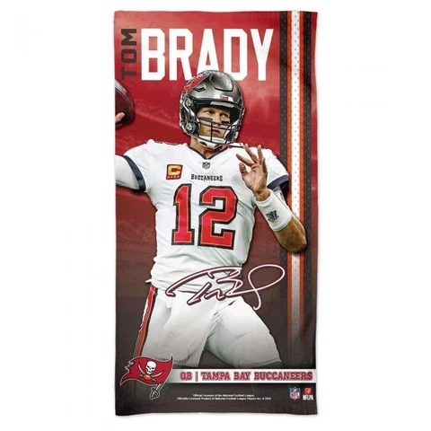 TOM BRADY TAMPA BAY BUCCANEERS SPECTRA BEACH TOWEL 30"X60" NFL LICENSED Cover