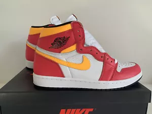 DS Jordan 1 Retro High OG Light Fusion Red Laser Orange size 10.5US - Picture 1 of 8