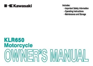 KLR650 2014 libro manual para dueños de Kawasaki - Imagen 1 de 12