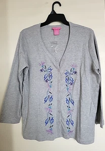 Woman Within NWOT Cottage core Embroidered Floral Button Layering Cardigan L - Picture 1 of 3