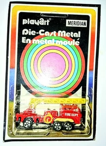 Playart Fire Department Engine Diecast Sealed Mint on Card Unpunished Card Rare - Picture 1 of 6