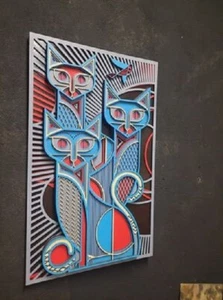 mandala wood wall art cat - Bild 1 von 6