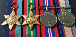 WW2 Replica Set, 39-45 Star, Pacific Star, War Medal, ASM 39-45 + Mounting Bar - Picture 1 of 10