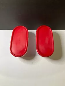 Tupperware 500 ml 2 cups Oval Container Modular Mates lot of 2 Red - Picture 1 of 11