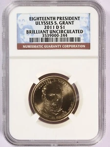 2011-D Presidential $1 Ulysses S. Grant NGC - BU - Picture 1 of 4