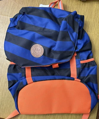 NUEVO CON ETIQUETAS GAP KIDS Mochila Grande Niño Niña Azul Negro Rayas Naranja NUEVA Foto 1 de 3