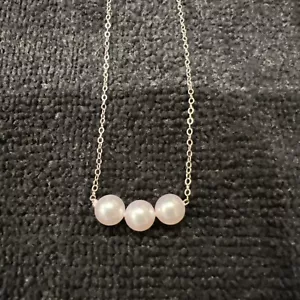 ADD ON PEARL NECKLACE 5MM 14K White CHAIN A FAMILY TRADITION, 14” With Gift Box - Picture 1 of 6