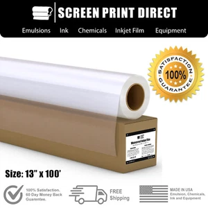 Película de transparencia de inyección de tinta impermeable de 13"" x 100"" para serigrafía - 1 rollo - 5 mil - Imagen 1 de 4