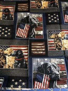 Dogs all over American flag all over Cotton window valance hand crafted by me - Picture 1 of 1