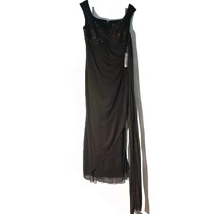 Nuevo con etiquetas Vestido Formal Alex Evenings Para Mujer Talla 8 Marrón Lentejuelas Adornado Largo - Imagen 1 de 11
