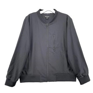 Banana Republic Bomber Jacket Men's Large Black Windbreaker 80's Retro Corpcore - Picture 1 of 12