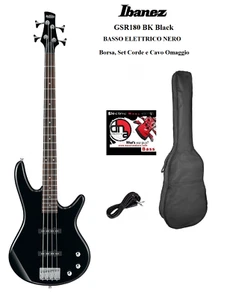 Ibanez GSR180 BLACK BASSO ELETTRICO NERO KIT CON BORSA + SET CORDE + CAVO - Foto 1 di 10