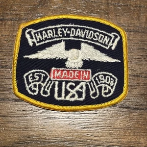 ⭐"NEW VINTAGE" HARLEY DAVIDSON "MADE IN USA" VEST JACKET PATCH - Picture 1 of 2