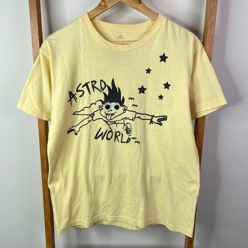 Camisa Astroworld Para Hombre Mediana Travis Scott Amarilla Estampado Gráfico Manga Corta  Foto 1 de 4