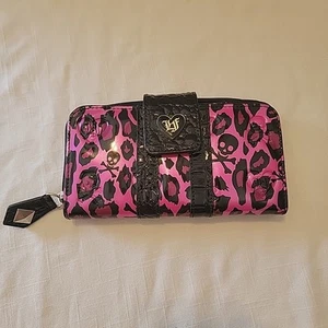 Loungefly OG Skull Leopard AOP Geldbörse Neu Pink - Bild 1 von 13