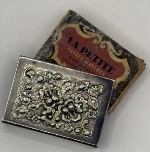 Antique STIEFF Sterling Silver Floral Repousse Maryland (Rose) Match Box Holder - Picture 1 of 7