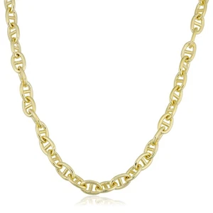 14k Yellow Gold Filled Unisex Heavyweight Mariner Link Chain Necklace (6.6 mm... - Picture 1 of 9