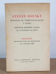 Discours de Stefan Osuský Ministre de Tchécoslovaquie ND (1936) investiture - Imagen 1 de 6