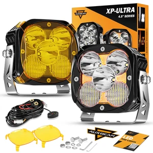 Auxbeam XP-Ultra 4.5'' Led Pods DRL,Spot Flood Combo Offroad Lights 128W 15200LM - Picture 1 of 12