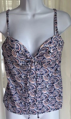 Tankini Victoria’s Secret Periwinkle & Peach Paisley Talla 34D Foto 1 de 3