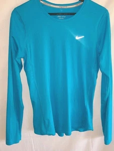 Nike Running Dri Fit Mens Medium Short Sleeve Athletic T Shirt Turquoise - Picture 1 of 9