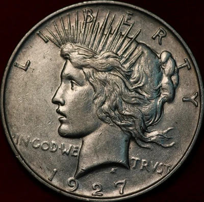 1927-D Denver Mint Silver Peace Dollar - Image 1 of 2