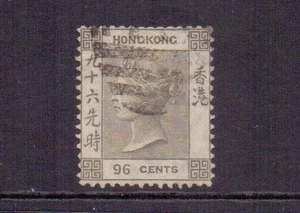 HONG KONG 1865 96c BROWNISH-GREY USED - Picture 1 of 2