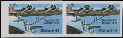 1985, USA TRANSPACIFIC AIRMAIL 44C MULTI, HORIZONTAL IMPERF PAIR, NH, SC.#C115a - Image 1 of 2