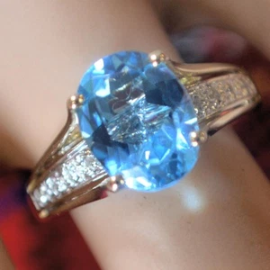 9 ct gold second hand Topaz dress ring - Picture 1 of 3